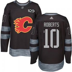 Men's Calgary Flames Gary Roberts Black 1917-2017 100th Anniversary Jersey - Authentic