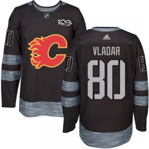 Men's Calgary Flames Dan Vladar Black 1917-2017 100th Anniversary Jersey - Authentic