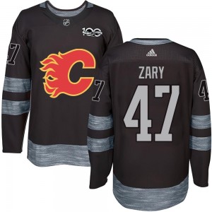 Men's Calgary Flames Connor Zary Black 1917-2017 100th Anniversary Jersey - Authentic