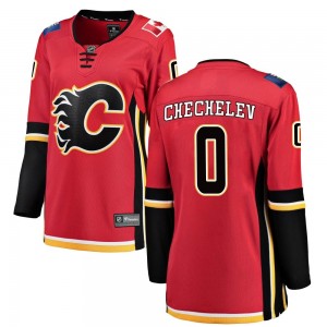 Women's Fanatics Branded Calgary Flames Daniil Chechelev Red Home Jersey - Breakaway