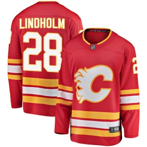 Youth Fanatics Branded Calgary Flames Elias Lindholm Red Alternate Jersey - Breakaway