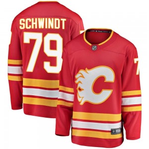 Youth Fanatics Branded Calgary Flames Cole Schwindt Red Alternate Jersey - Breakaway