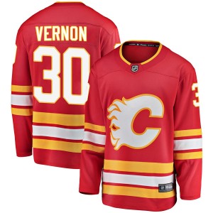 Youth Fanatics Branded Calgary Flames Mike Vernon Red Alternate Jersey - Breakaway