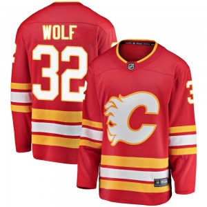 Youth Fanatics Branded Calgary Flames Dustin Wolf Red Alternate Jersey - Breakaway