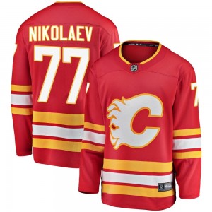 Men's Fanatics Branded Calgary Flames Ilya Nikolaev Red Alternate Jersey - Breakaway