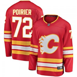 Men's Fanatics Branded Calgary Flames Jeremie Poirier Red Alternate Jersey - Breakaway