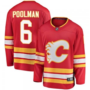 Men's Fanatics Branded Calgary Flames Colton Poolman Red Alternate Jersey - Breakaway