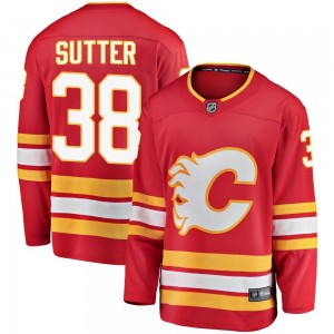 Men's Fanatics Branded Calgary Flames Brett Sutter Red Alternate Jersey - Breakaway