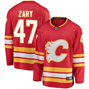 Men's Fanatics Branded Calgary Flames Connor Zary Red Alternate Jersey - Breakaway