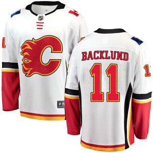 Men's Fanatics Branded Calgary Flames Mikael Backlund White Away Jersey - Breakaway