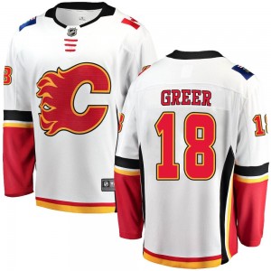 Men's Fanatics Branded Calgary Flames A.J. Greer White Away Jersey - Breakaway