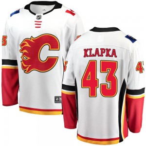 Men's Fanatics Branded Calgary Flames Adam Klapka White Away Jersey - Breakaway