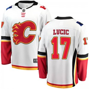 Men's Fanatics Branded Calgary Flames Milan Lucic White Away Jersey - Breakaway