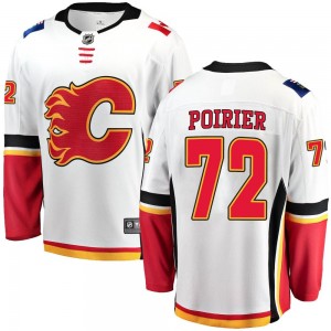 Men's Fanatics Branded Calgary Flames Jeremie Poirier White Away Jersey - Breakaway