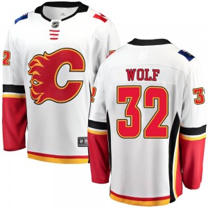 Men's Fanatics Branded Calgary Flames Dustin Wolf White Away Jersey - Breakaway
