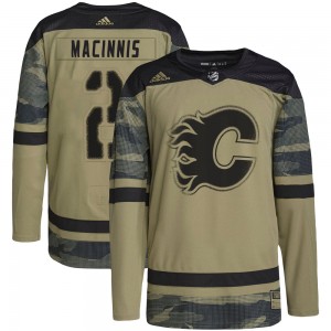 Men's Adidas Calgary Flames Al MacInnis Camo Military Appreciation Practice Jersey - Authentic