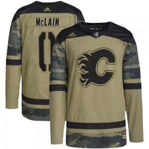 Men's Adidas Calgary Flames Mitchell McLain Camo Military Appreciation Practice Jersey - Authentic