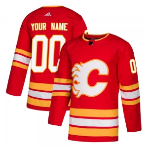 Youth Adidas Calgary Flames Custom Red Custom Alternate Jersey - Authentic