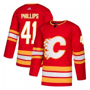 Youth Adidas Calgary Flames Matthew Phillips Red Alternate Jersey - Authentic