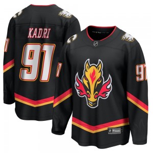 Youth Fanatics Branded Calgary Flames Nazem Kadri Black Breakaway 2022/23 Alternate Jersey - Premier