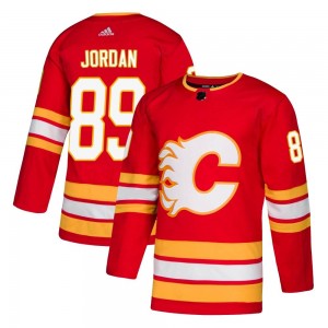 Men's Adidas Calgary Flames Cole Jordan Red Alternate Jersey - Authentic