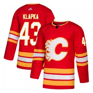 Men's Adidas Calgary Flames Adam Klapka Red Alternate Jersey - Authentic