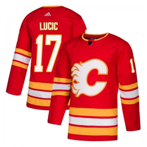 Men's Adidas Calgary Flames Milan Lucic Red Alternate Jersey - Authentic
