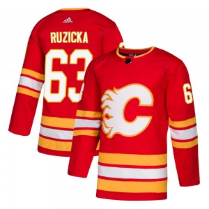 Men's Adidas Calgary Flames Adam Ruzicka Red Alternate Jersey - Authentic