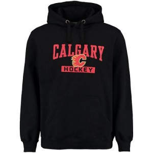 Men's Calgary Flames Black Rinkside City Pride Pullover Hoodie - -
