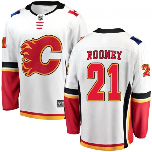 Men's Fanatics Branded Calgary Flames Kevin Rooney White Away Jersey - Breakaway