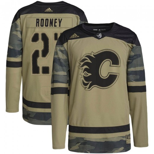 Men's Adidas Calgary Flames Kevin Rooney Camo Military Appreciation Practice Jersey - Authentic