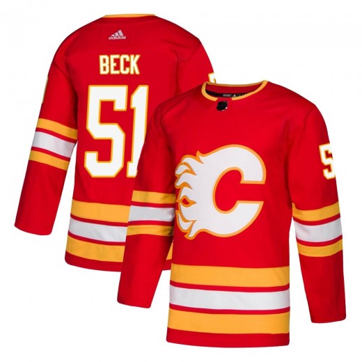 Men's Adidas Calgary Flames Jack Beck Red Alternate Jersey - Authentic