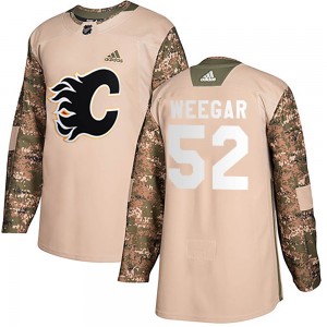 Youth Adidas Calgary Flames MacKenzie Weegar Camo Veterans Day Practice Jersey - Authentic