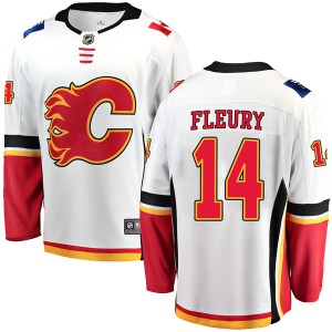 Youth Fanatics Branded Calgary Flames Theoren Fleury White Away Jersey - Breakaway