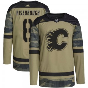 Youth Adidas Calgary Flames Doug Risebrough Camo Military Appreciation Practice Jersey - Authentic