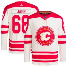 Youth Adidas Calgary Flames Jaromir Jagr Cream 2023 Heritage Classic Primegreen Jersey - Authentic