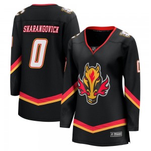 Women's Fanatics Branded Calgary Flames Yegor Sharangovich Black Breakaway 2022/23 Alternate Jersey - Premier