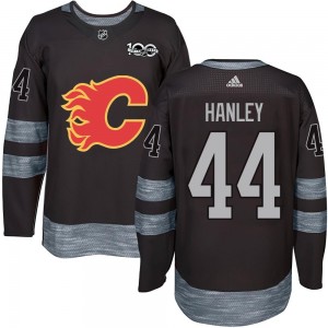 Men's Calgary Flames Joel Hanley Black 1917-2017 100th Anniversary Jersey - Authentic