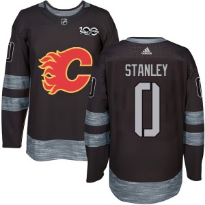 Men's Calgary Flames Hoyt Stanley Black 1917-2017 100th Anniversary Jersey - Authentic