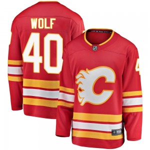 Youth Fanatics Branded Calgary Flames Dustin Wolf Red Alternate Jersey - Breakaway
