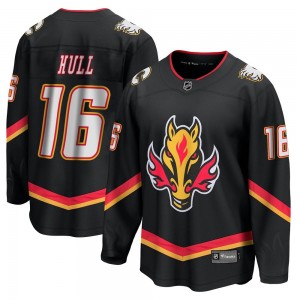 Youth Fanatics Branded Calgary Flames Brett Hull Black Breakaway 2022/23 Alternate Jersey - Premier