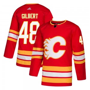 Men's Adidas Calgary Flames Dennis Gilbert Red Alternate Jersey - Authentic