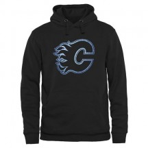Men's Calgary Flames Black Rinkside Pond Hockey Pullover Hoodie - -