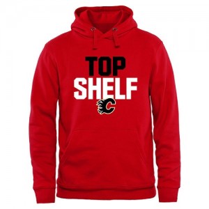 Men's Calgary Flames Scarlet Top Shelf Pullover Hoodie - -